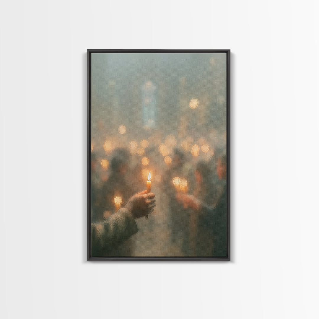 Soft Prayer Glow | Framed Canvas Print | Christian Wall Art | Christian Art Canvas | Minimalist Christian Art | Subtle Christian Art | Chri