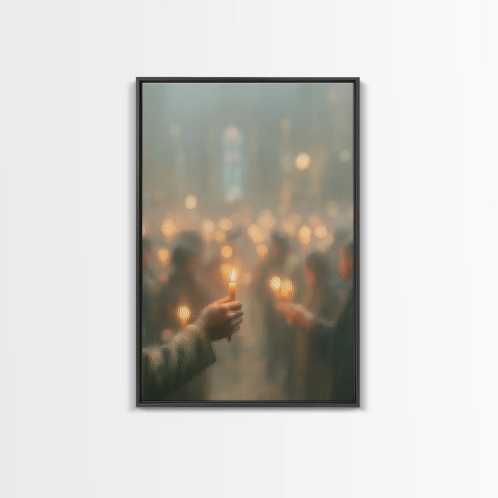 Soft Prayer Glow | Framed Canvas Print | Christian Wall Art | Christian Art Canvas | Minimalist Christian Art | Subtle Christian Art | Chri