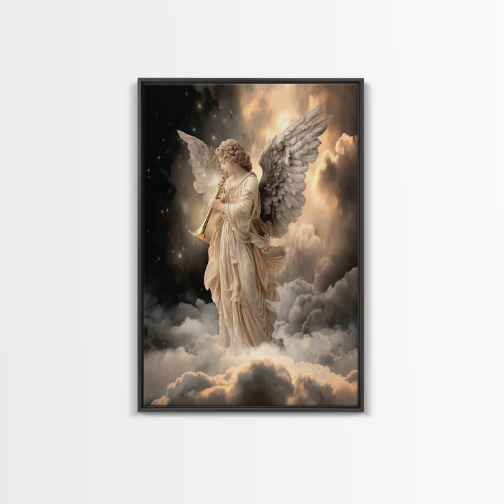 Trumpet Of Glory | Framed Canvas Print | Christian Art Canvas | Christian Wall Art | Modern Christian Art | Christmas Art Work | Christian