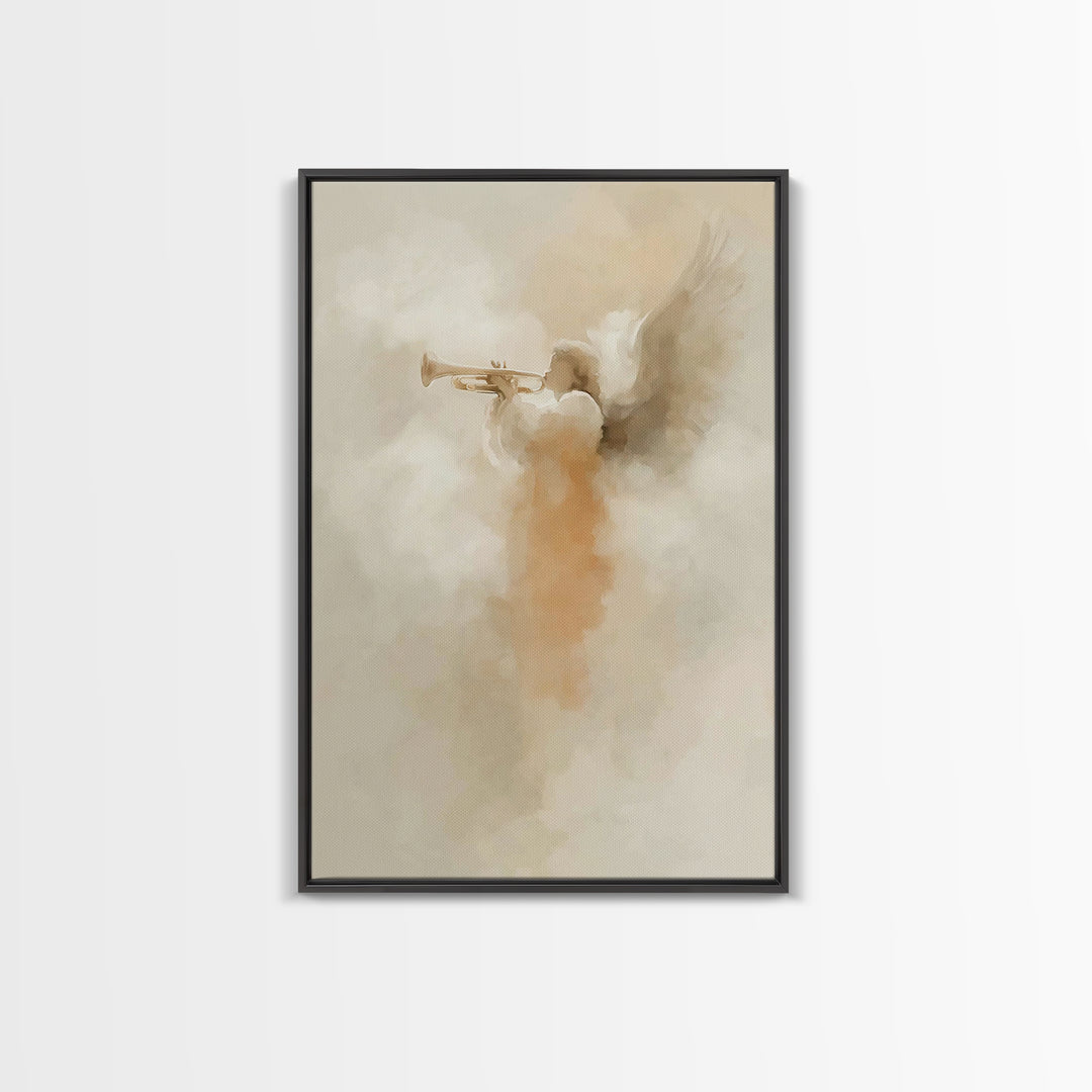 Heavenly Messenger, Framed Canvas Print, Christian Art Prints, Christian Wall Art, Subtle Christian Art, Christian Christmas Art, Christian