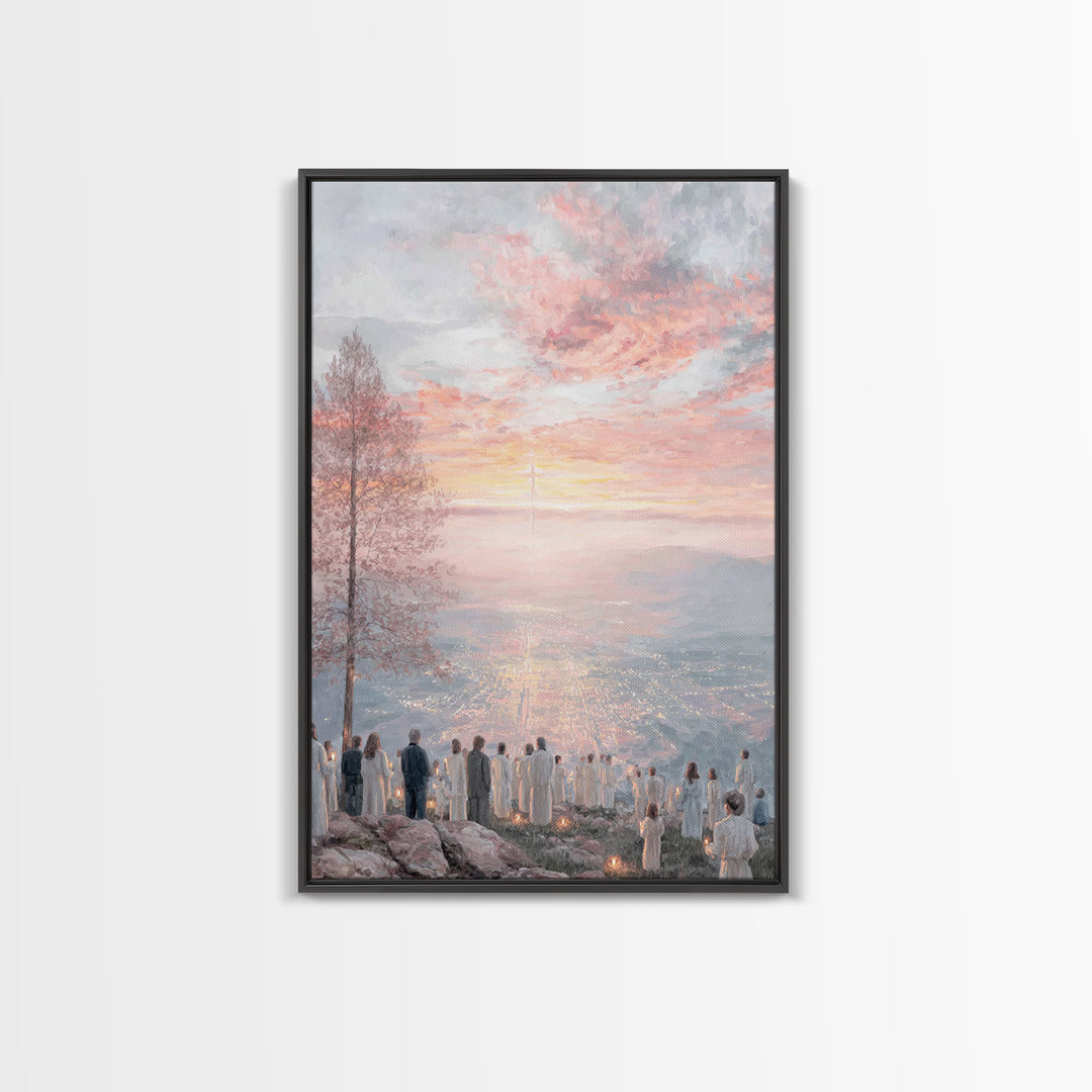 Radiant Horizon | Framed Canvas Print | Christian Christmas Art | Christian Wall Art | Large Christian Art | Modern Christian Painting | Ch