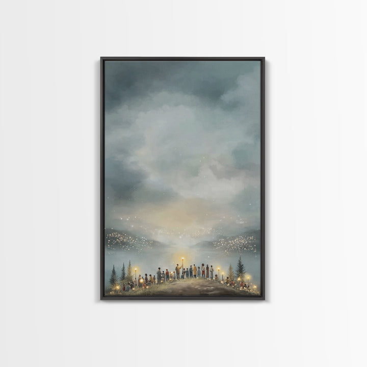 Celestial Watch | Framed Canvas Print | Christian Wall Art | Subtle Christian Paintings | Christmas Art Prints | Christian Art Canvas | Chr