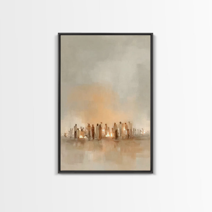 Sacred Ember Rise – Framed Canvas Print – Christian Art Canvas – Minimalist Christian Art – Christian Wall Art – Christmas Art Prints – Chr