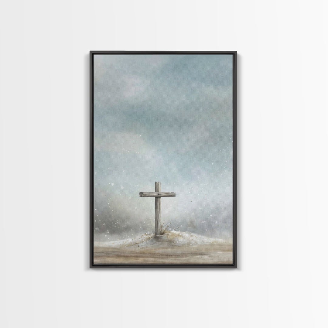 Silent Hill Prayer, Framed Canvas Print, Christian Art Prints, Christian Wall Art, Moody Christian Art, Christian Christmas Art, Christian
