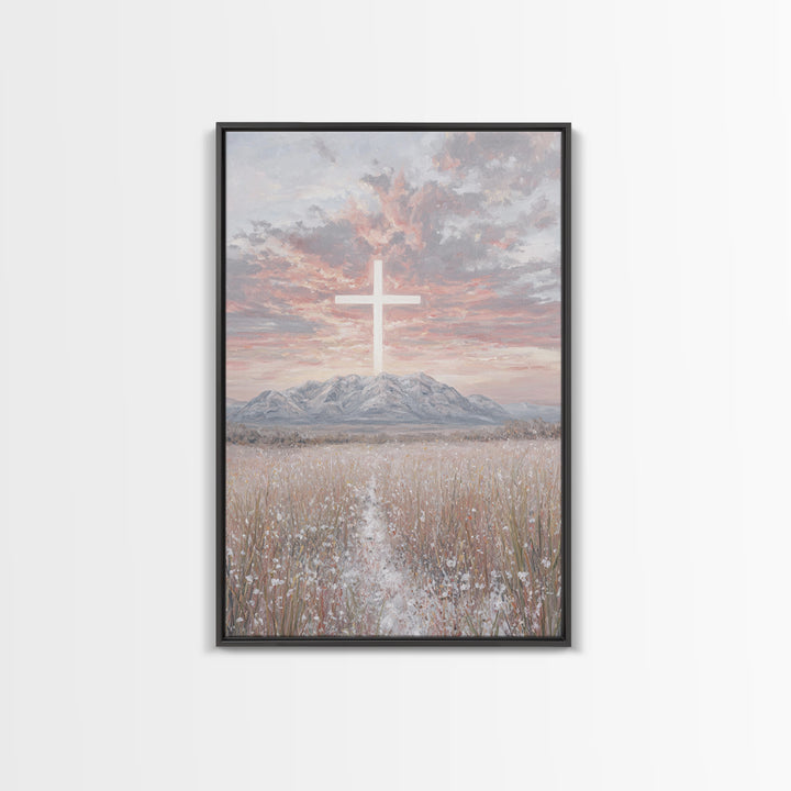Field Of Mercy | Framed Canvas Print | Christian Wall Art | Christian Art Canvas | Minimalist Christian Art | Christian Paintings | Christi