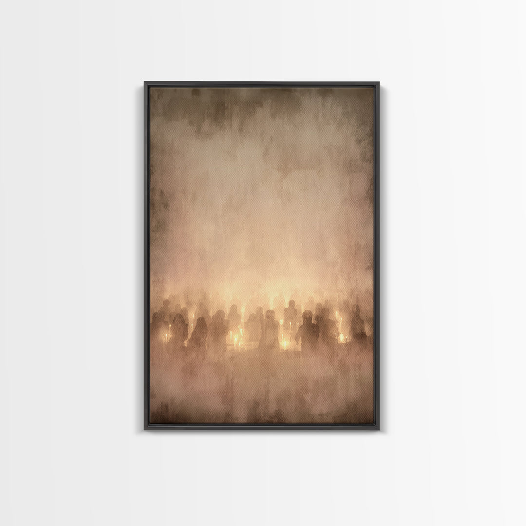 Lanterns Of Hope – Framed Canvas Print – Christian Christmas Art – Christian Art Canvas – Christian Wall Art – Christmas Wall Art – Moody C