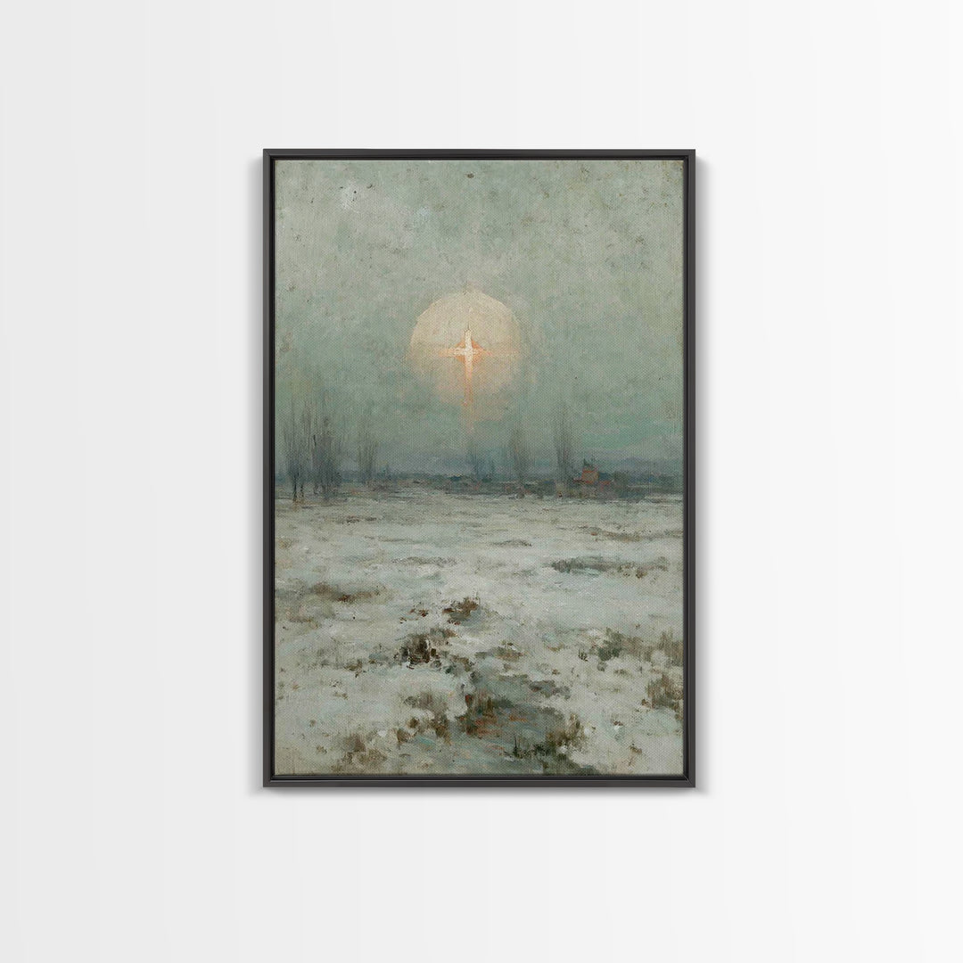 Snowfall Glory – Framed Canvas Print – Christian Wall Art – Christian Art Canvas – Christmas Art Prints – Moody Christian Art – Christian D