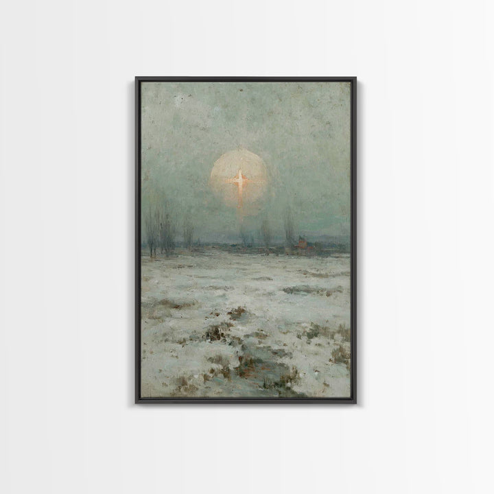 Snowfall Glory – Framed Canvas Print – Christian Wall Art – Christian Art Canvas – Christmas Art Prints – Moody Christian Art – Christian D