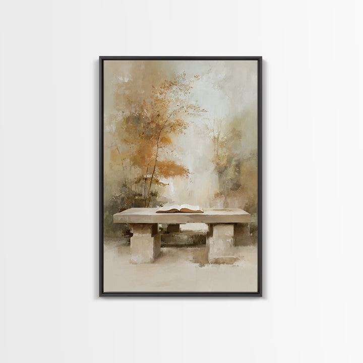 Autumn Scripture Light | Framed Canvas Print | Christian Wall Art | Christian Art Canvas | Christian Gift | Minimalist Christian Art