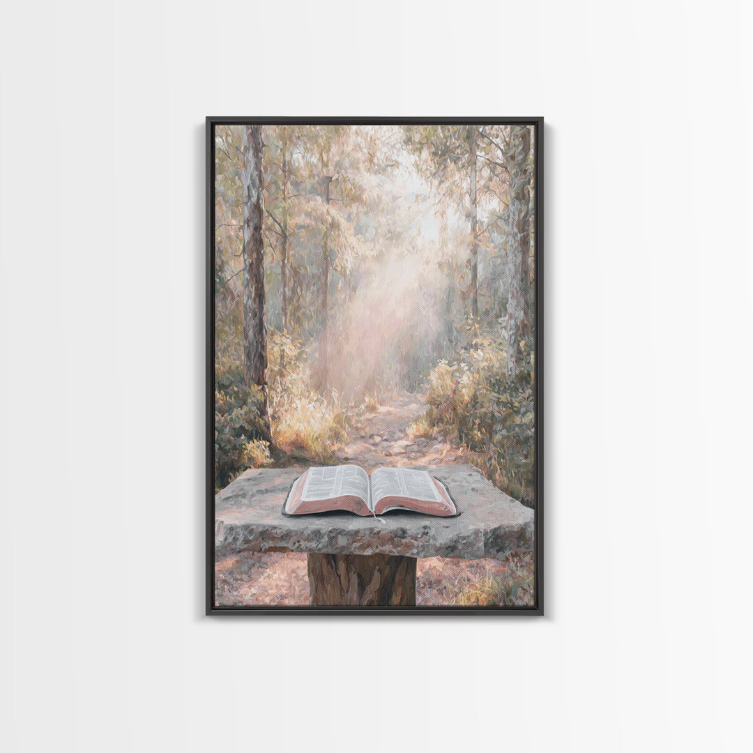 Morning Path Scripture, Framed Canvas Print, Christian Wall Art, Christian Art Canvas, Christian Gift, Minimalist Christian Art