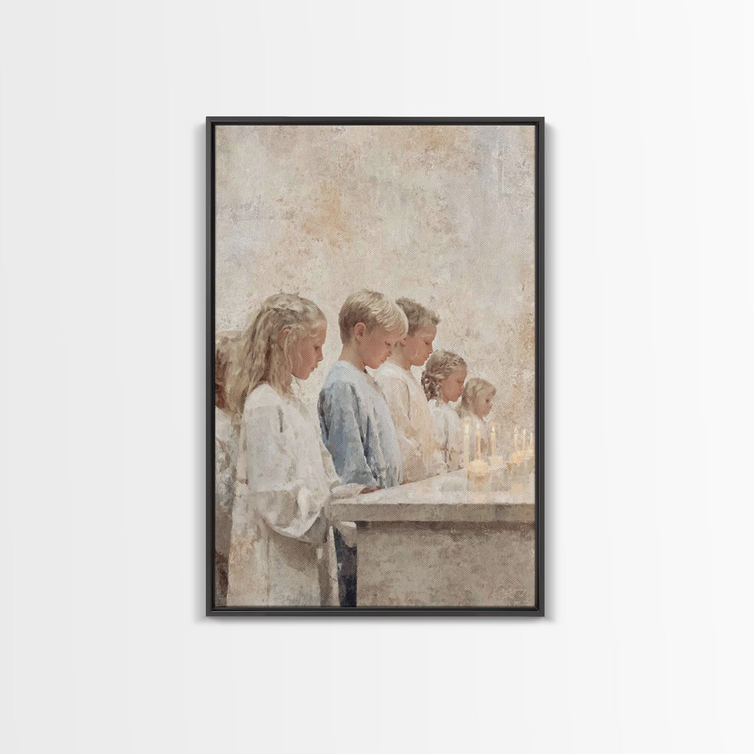 Children Of Light – Framed Canvas Print – Christian Wall Art – Christian Art Canvas – Christmas Art – Christian Decor – Christian Gift Idea