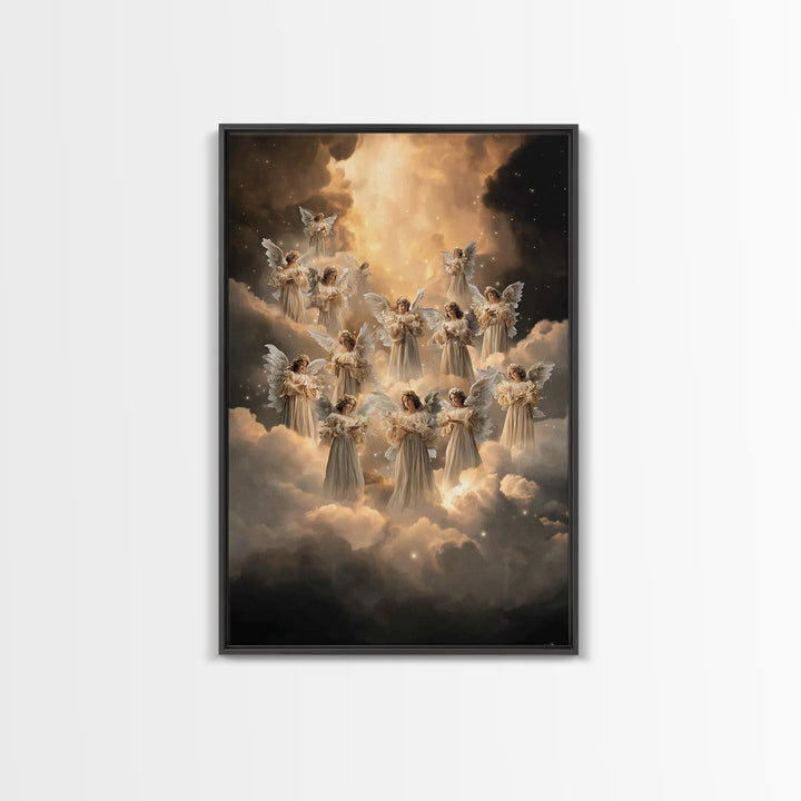 Angelic Chorus – Framed Canvas Print – Christian Art Canvas – Christmas Art – Christian Wall Art – Christian Decorations – Christian Gift