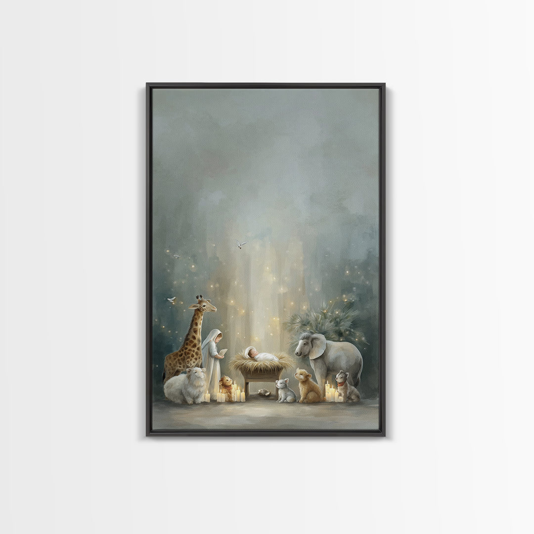 Starborn Peace – Framed Canvas Print – Christian Christmas Art – Christian Wall Art – Jesus Painting – Christmas Canvas Wall Art – Christia
