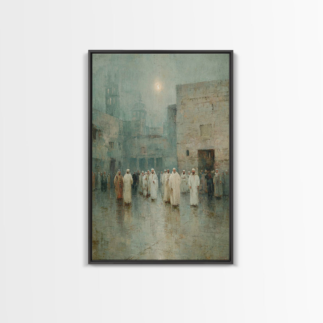 Desert Gathering – Framed Canvas Print – Christian Wall Art – Christian Art Canvas – Christmas Art – Jesus Painting – Christian Decor