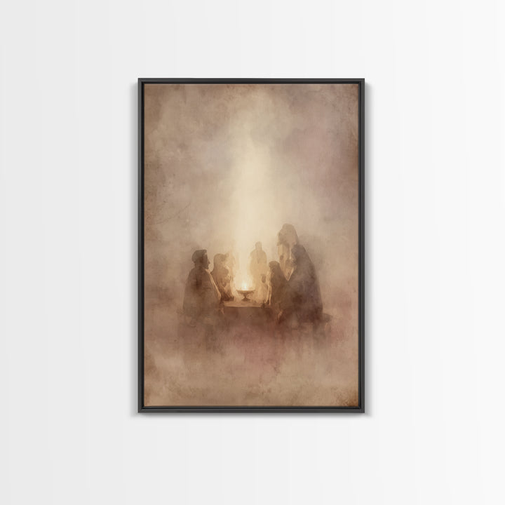 Sacred Circle – Framed Canvas Print – Christian Art – Christian Wall Art – Subtle Christian Art – Christian Canvas Art – Christian Painting