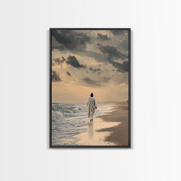 Still Waters – Framed Canvas Print – Christian Wall Art – Christian Art Canvas – Jesus Painting – Minimalist Christian Art – Christian Chri