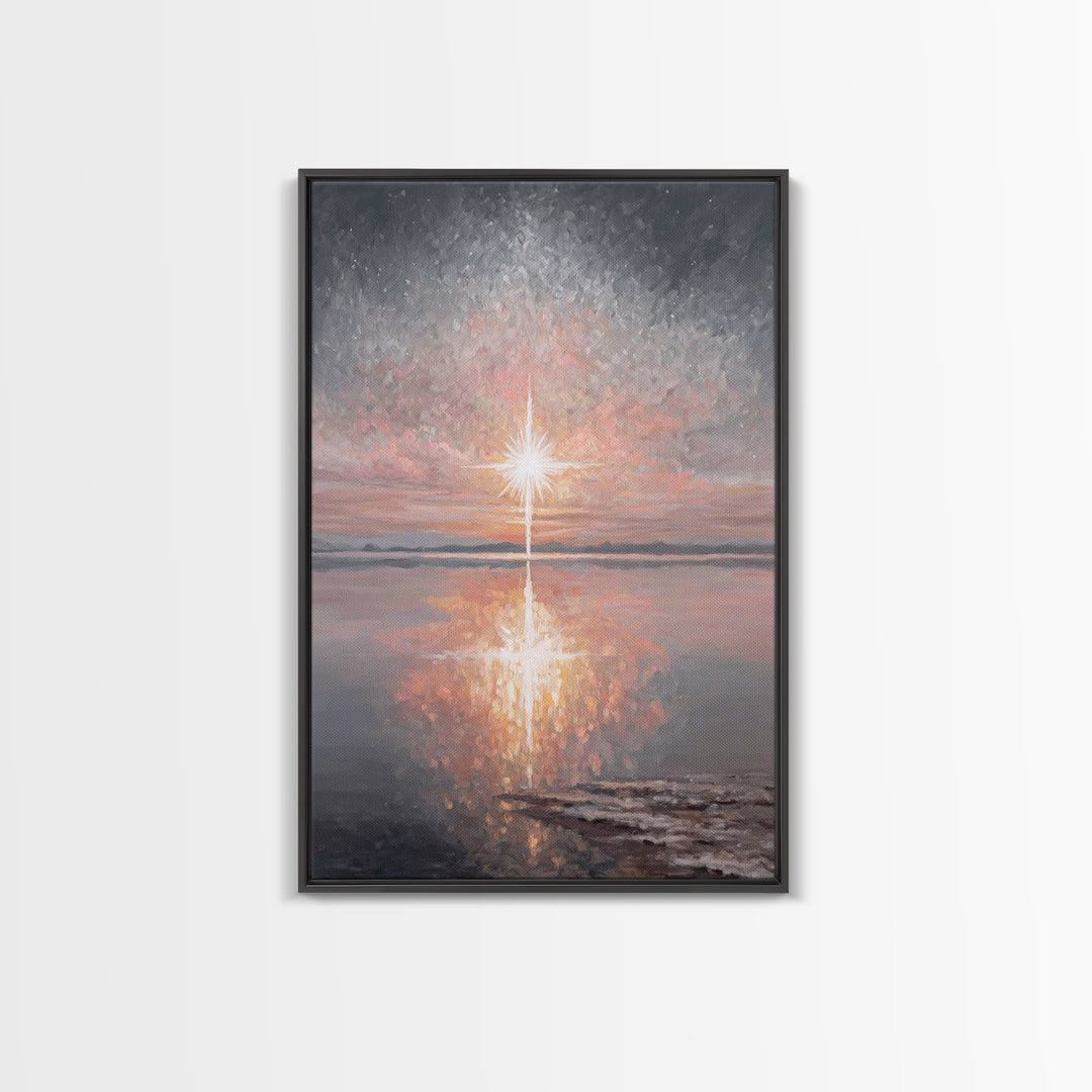 Dawn Of Salvation | Framed Canvas Print | Christian Christmas Art | Christian Art Canvas | Christian Wall Art | Modern Christian Art | Chri