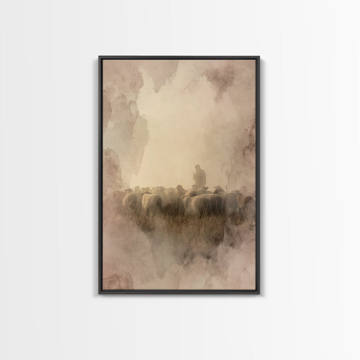 Dusty Procession – Framed Canvas Print – Christian Art Canvas – Christian Wall Art – Christian Paintings – Vintage Christian Art – Christia