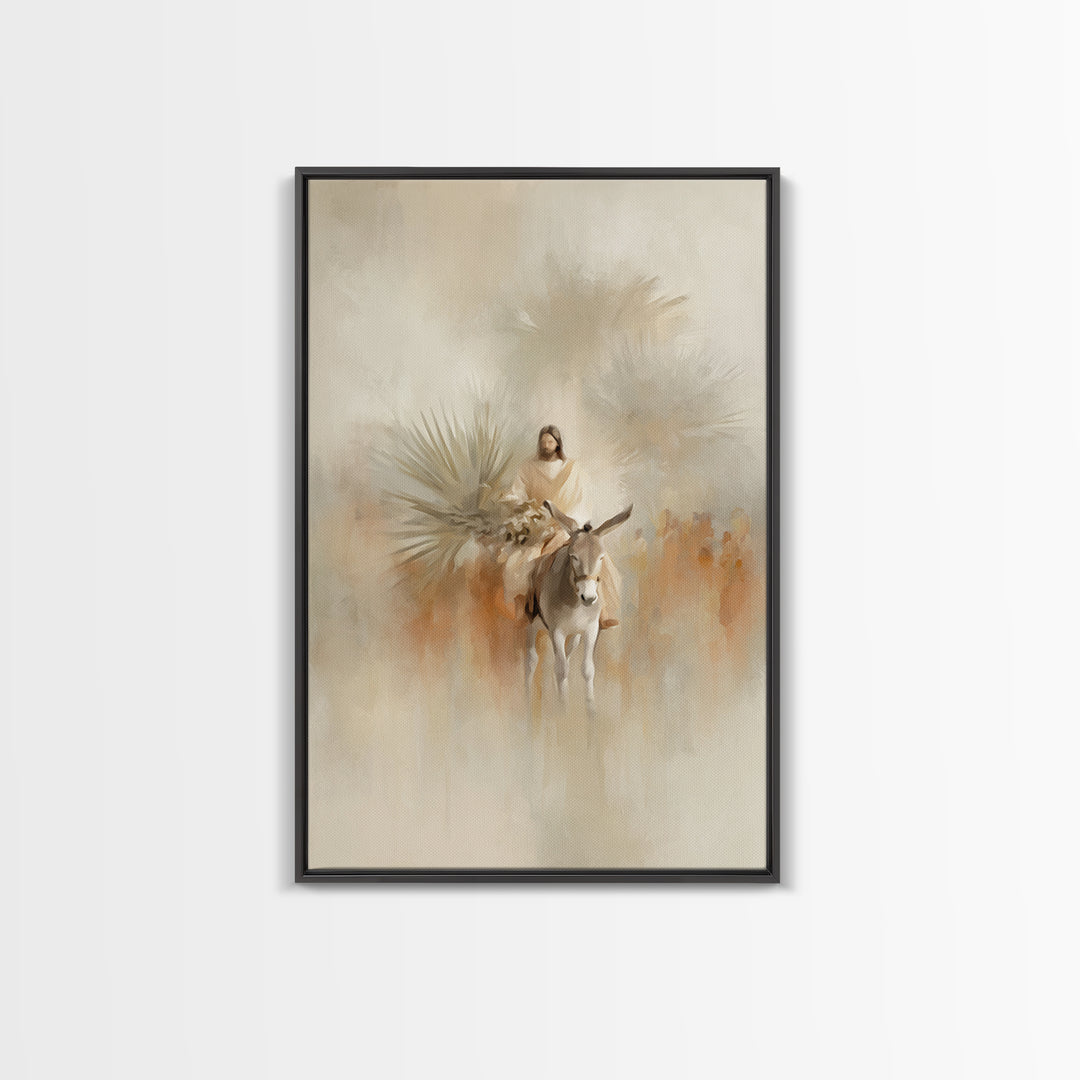 Palm Road Grace – Framed Canvas Print – Christian Wall Art – Jesus Painting – Christian Art Canvas – Christmas Art – Christian Decor