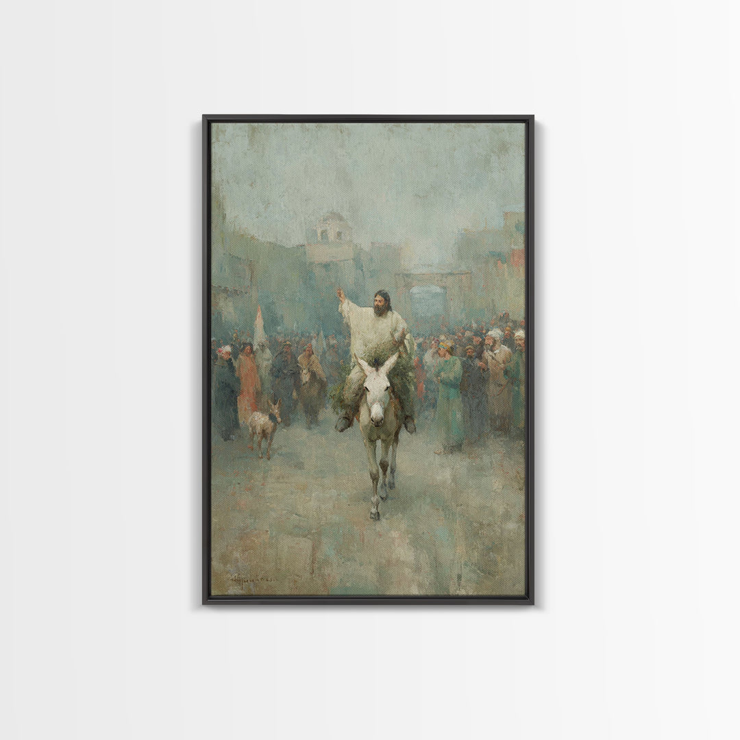 City Gate Joy – Framed Canvas Print – Christian Art Work – Jesus Painting – Christian Wall Art – Christmas Art – Christian Home Decor