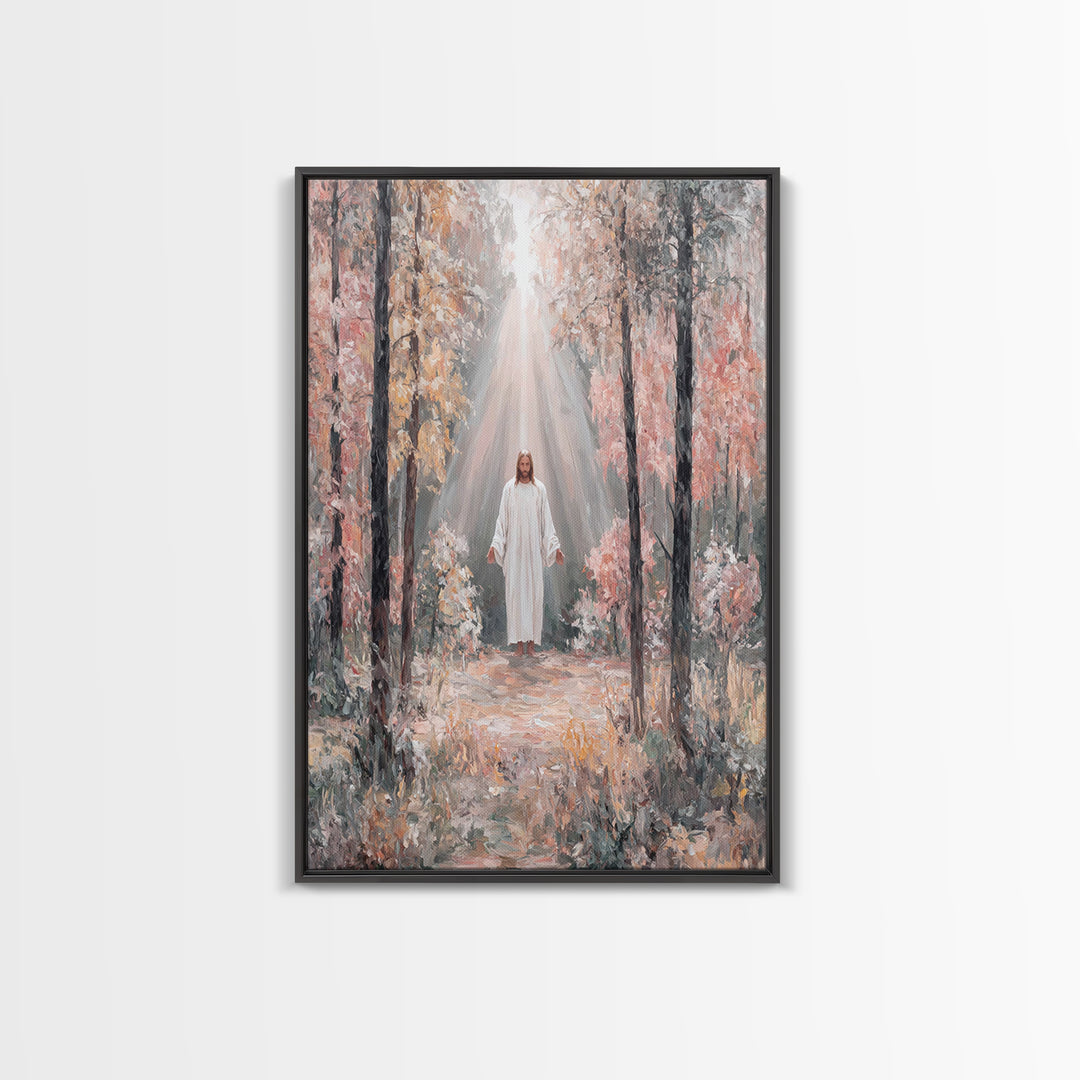 Heavenward Embrace | Framed Canvas Print | Jesus Painting | Christian Wall Art | Christian Art Canvas | Vintage Christian Art
