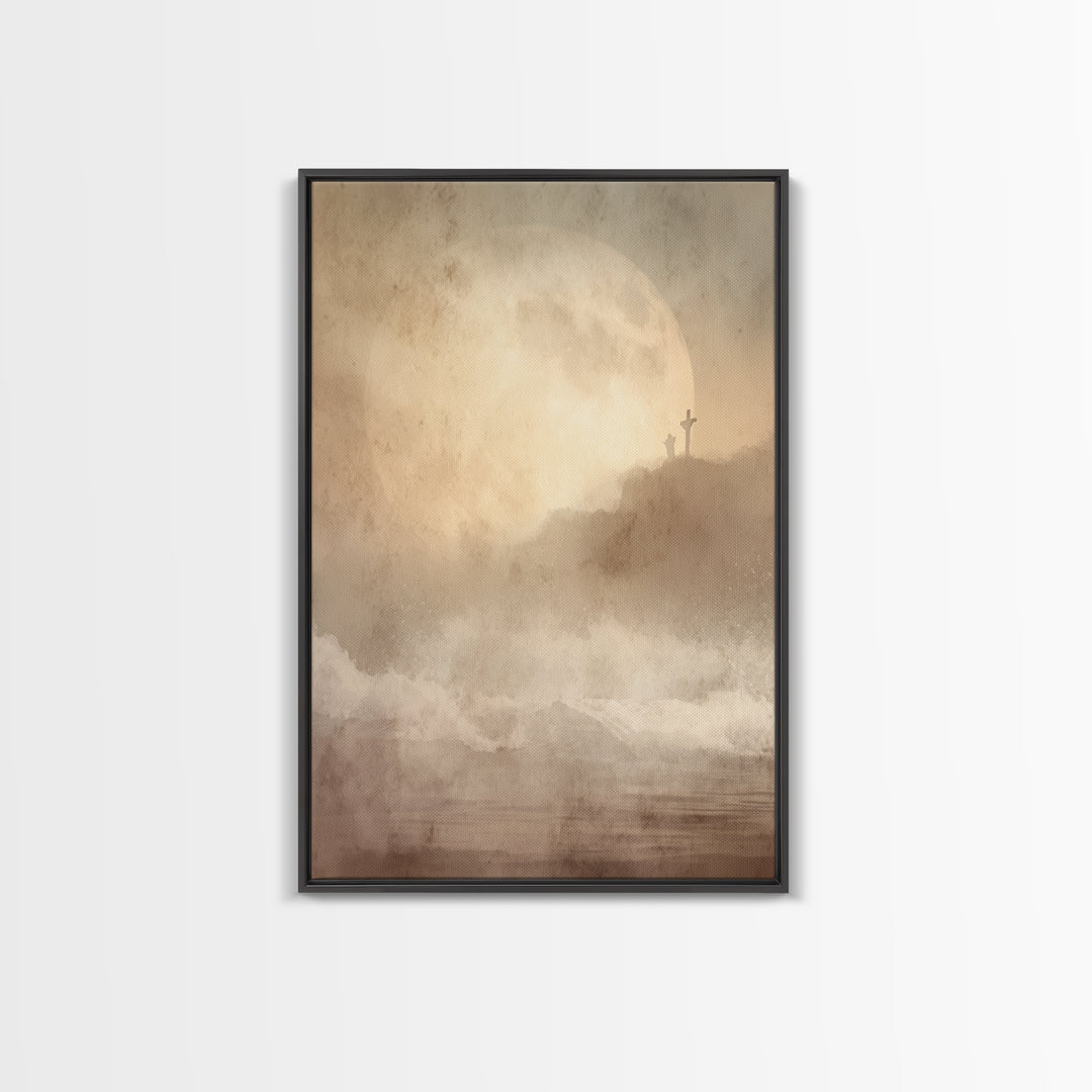 Silent Holy Passage – Framed Canvas Print – Christian Art Canvas – Christian Wall Art – Moody Christian Art – Jesus Painting