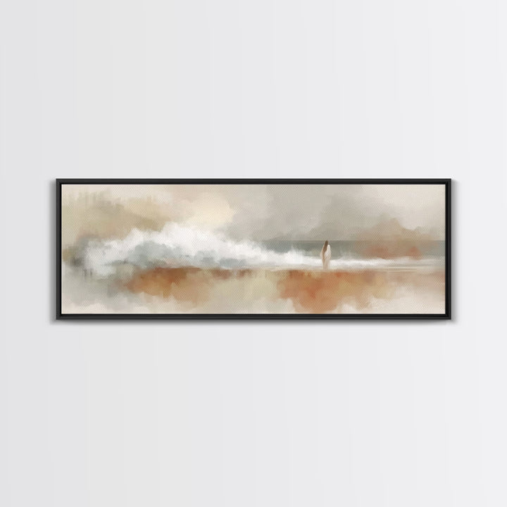 Shoreline Of Hope, Framed Canvas Print, Christian Art Canvas, Panoramic Wall Art, Jesus Painting, Modern Christian Art, Christian Gift Idea
