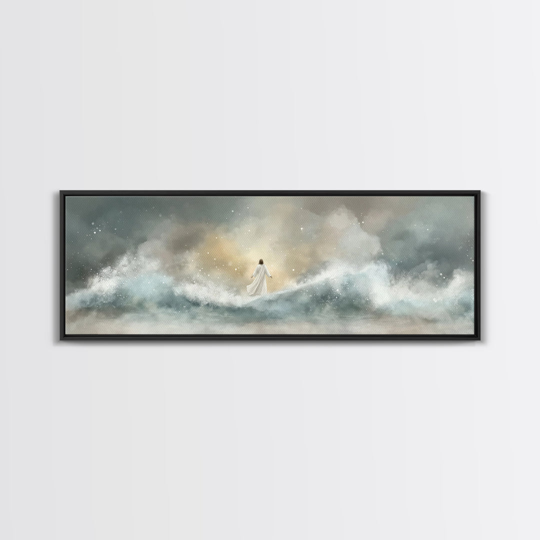 Eternal Wave Dawn – Framed Canvas Print – Christian Art Canvas – Panoramic Painting – Jesus Wall Art – Christian Art – Christian Gift