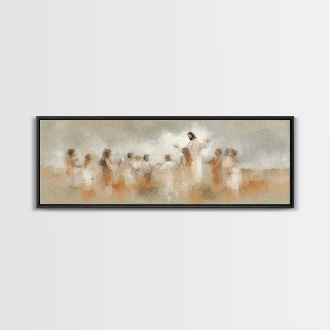 Blossoms Of Grace – Framed Canvas Print – Christian Wall Art – Jesus Painting – Christian Art Canvas – Panoramic Wall Art – Christian Decor