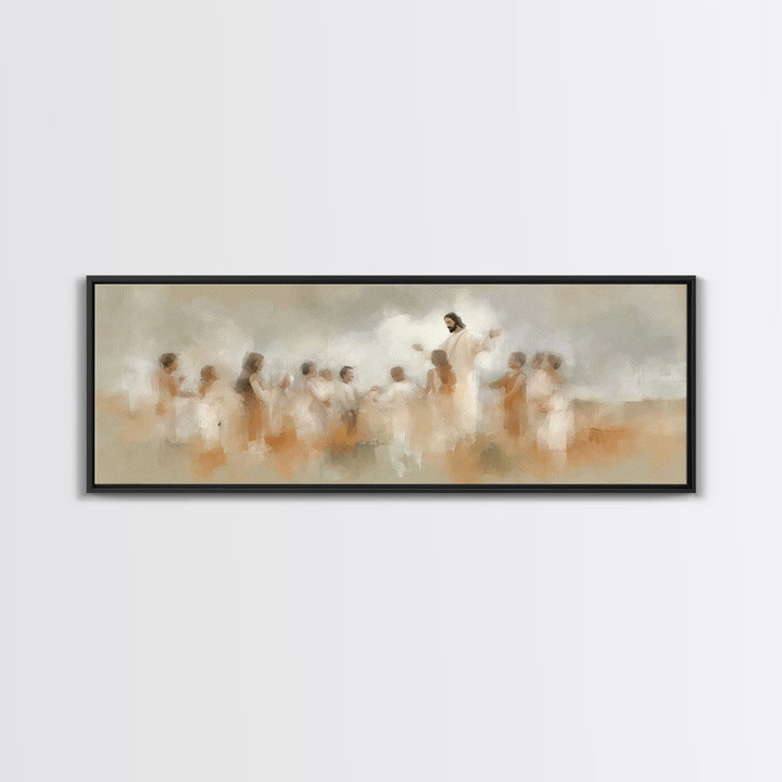 Blossoms Of Grace – Framed Canvas Print – Christian Wall Art – Jesus Painting – Christian Art Canvas – Panoramic Wall Art – Christian Decor