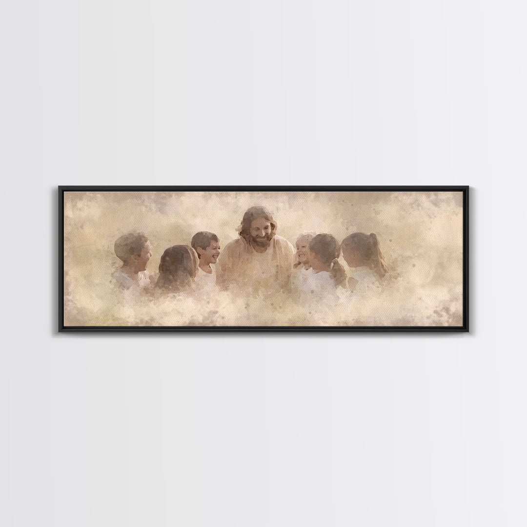 Circle Of Light - Framed Canvas Print - Panoramic Print - Christian Wall Art - Christian Art Canvas - Jesus Painting - Christian Decor - Su