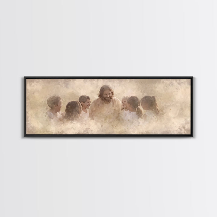 Circle Of Light - Framed Canvas Print - Panoramic Print - Christian Wall Art - Christian Art Canvas - Jesus Painting - Christian Decor - Su