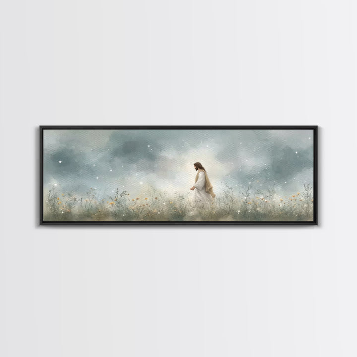 Gentle Wonder | Framed Canvas Print | Christian Art | Jesus Painting | Panoramic Painting | Christian Art Canvas | Christian Wall Art | Chr