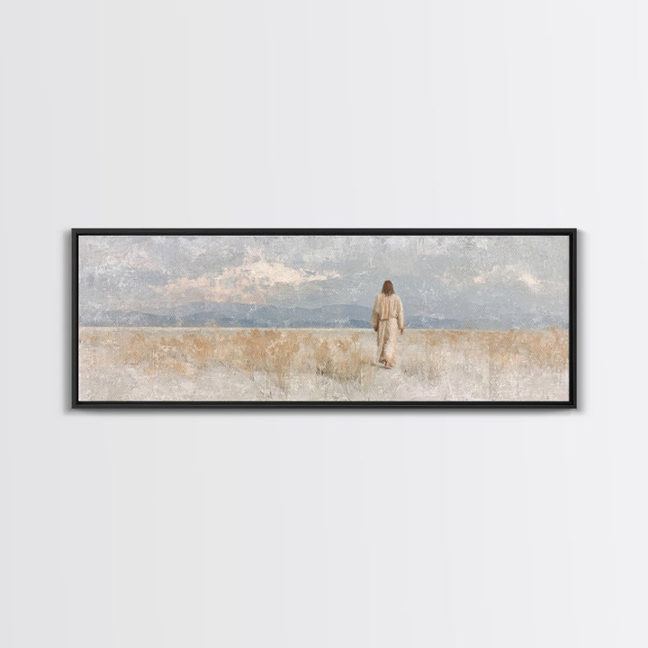 Desert Called Grace | Framed Canvas Print | Panoramic Art | Christian Art Canvas | Christian Wall Art | Jesus Painting | Minimalist Christi