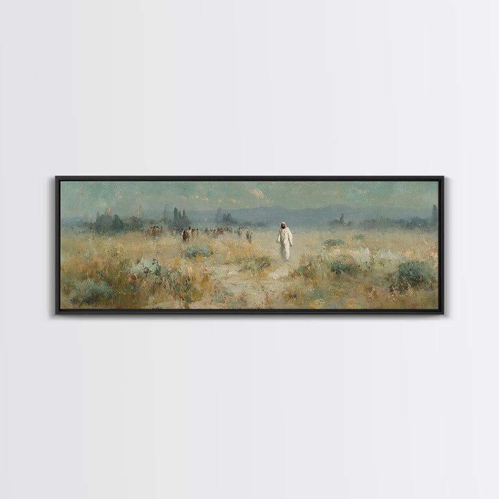 Horizon Of Mercy, Framed Canvas Print, Panoramic Wall Art, Christian Art Canvas, Christian Art, Jesus Painting, Subtle Christian Art, Chris