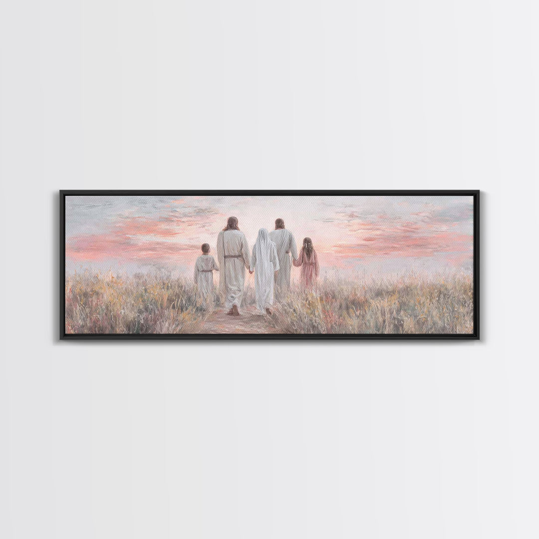 Evening Path Grace, Framed Canvas Print, Panoramic Print, Christian Wall Art, Christian Art Canvas, Jesus Painting, Christian Gift Ideas, S