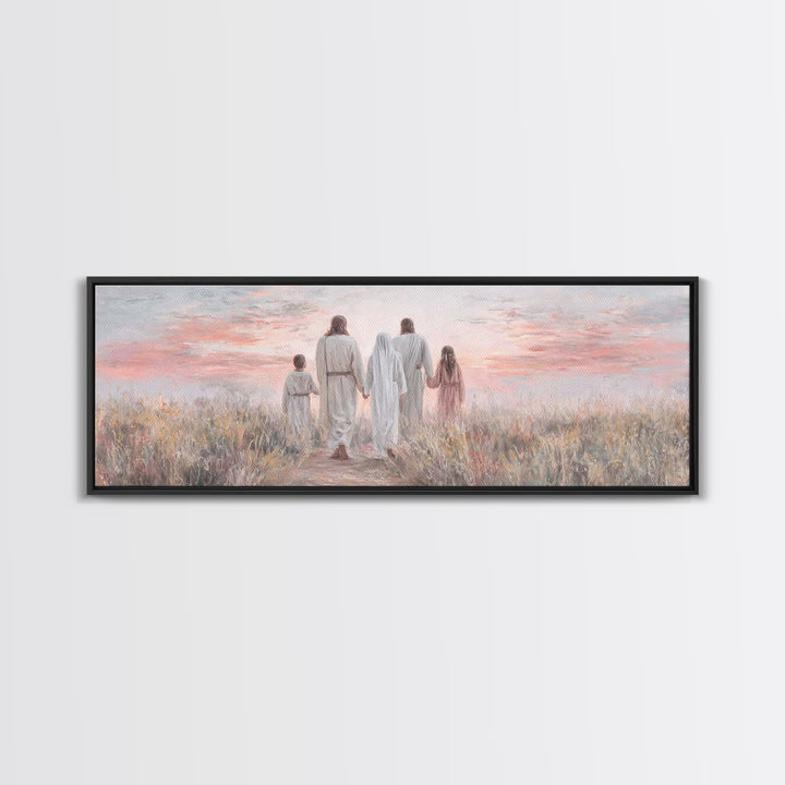 Evening Path Grace, Framed Canvas Print, Panoramic Print, Christian Wall Art, Christian Art Canvas, Jesus Painting, Christian Gift Ideas, S