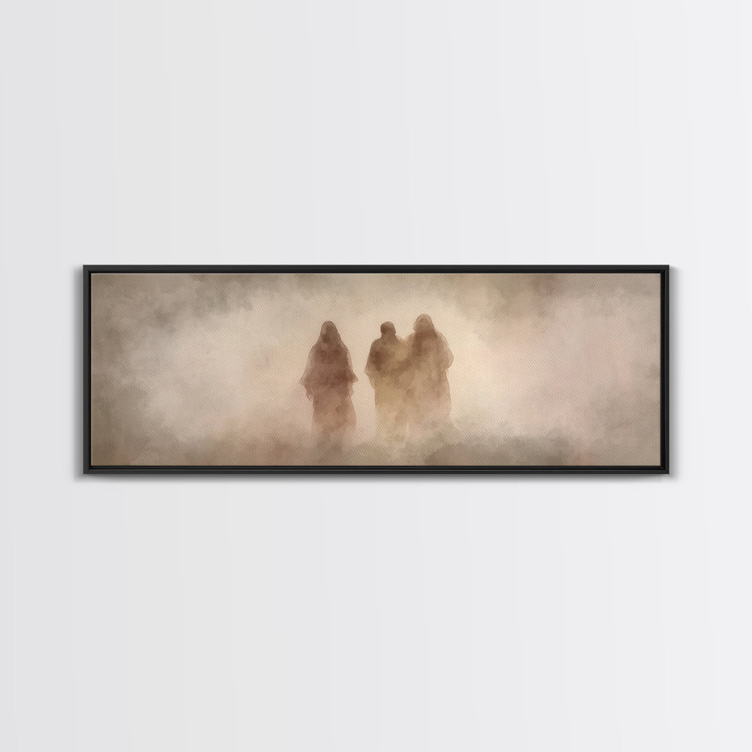 Pilgrims Of Light – Framed Canvas Print – Panoramic Art – Christian Wall Art – Jesus Painting – Christian Art Canvas – Christian Decor