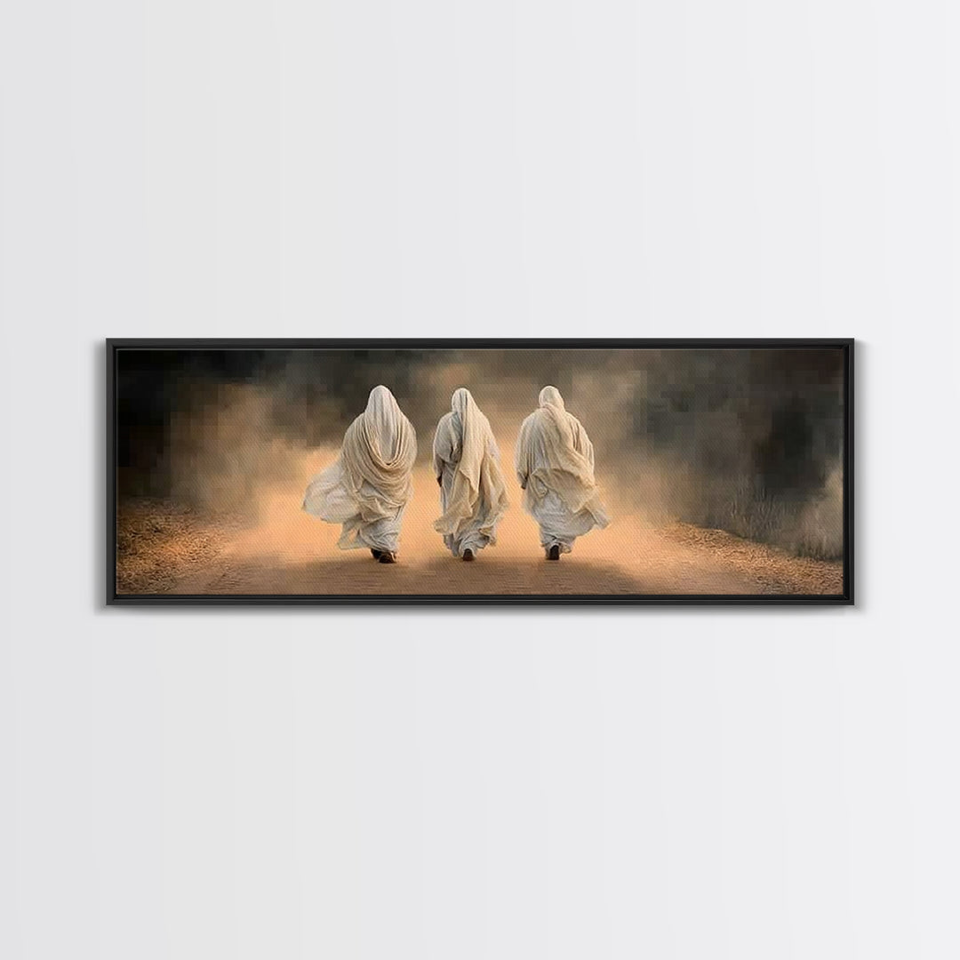 Dusty Road Journey, Framed Canvas Print, Panoramic Print, Christian Art, Jesus Painting, Christian Wall Art, Christian Decor, Christian Art