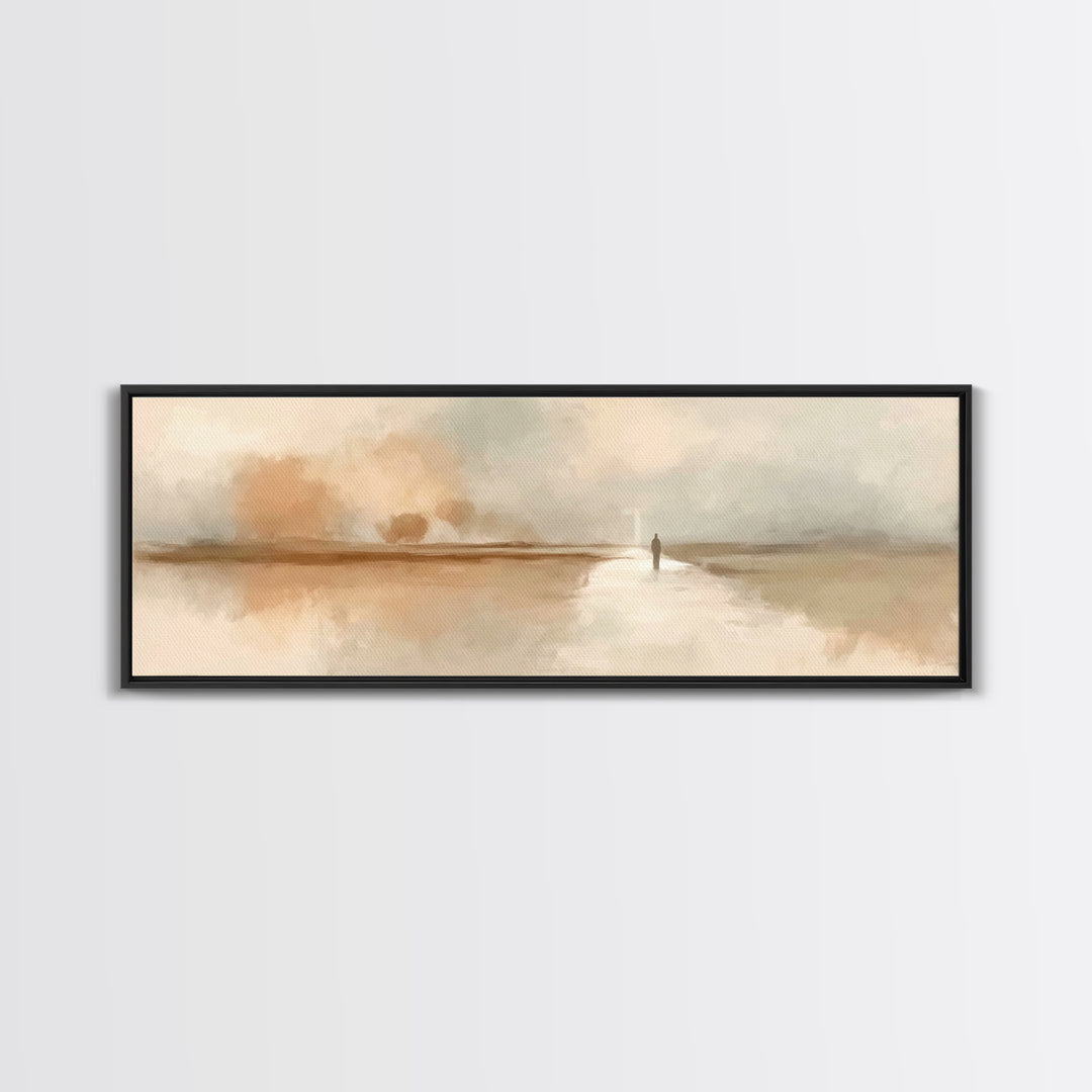 Desert Dawn Grace – Framed Canvas Print – Christian Art Canvas – Panoramic Painting – Christian Wall Art – Subtle Christian Art – Jesus Pai