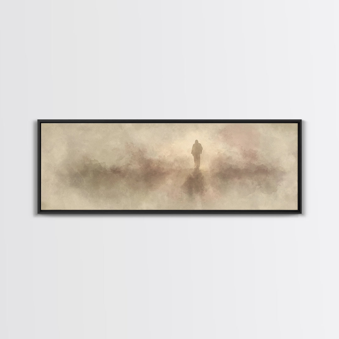 Valley Of Peace | Framed Canvas Print | Christian Art Canvas | Panoramic Wall Art | Christian Christmas Art | Jesus Painting | Christian De