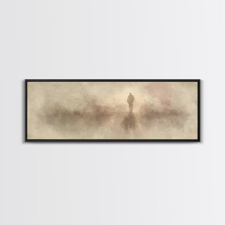 Valley Of Peace | Framed Canvas Print | Christian Art Canvas | Panoramic Wall Art | Christian Christmas Art | Jesus Painting | Christian De