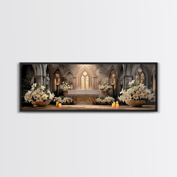 Holy Morning Light – Framed Canvas Print – Extra Wide Art – Christian Art – Christian Wall Art – Christian Christmas Art – Christian Art Ca