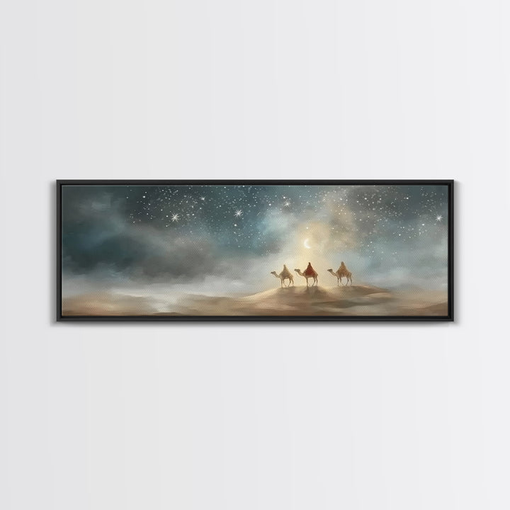 Guided By Heaven | Framed Canvas Print | Panoramic Wall Art | Christian Art Canvas | Christmas Wall Art | Christian Christmas Art | Christi