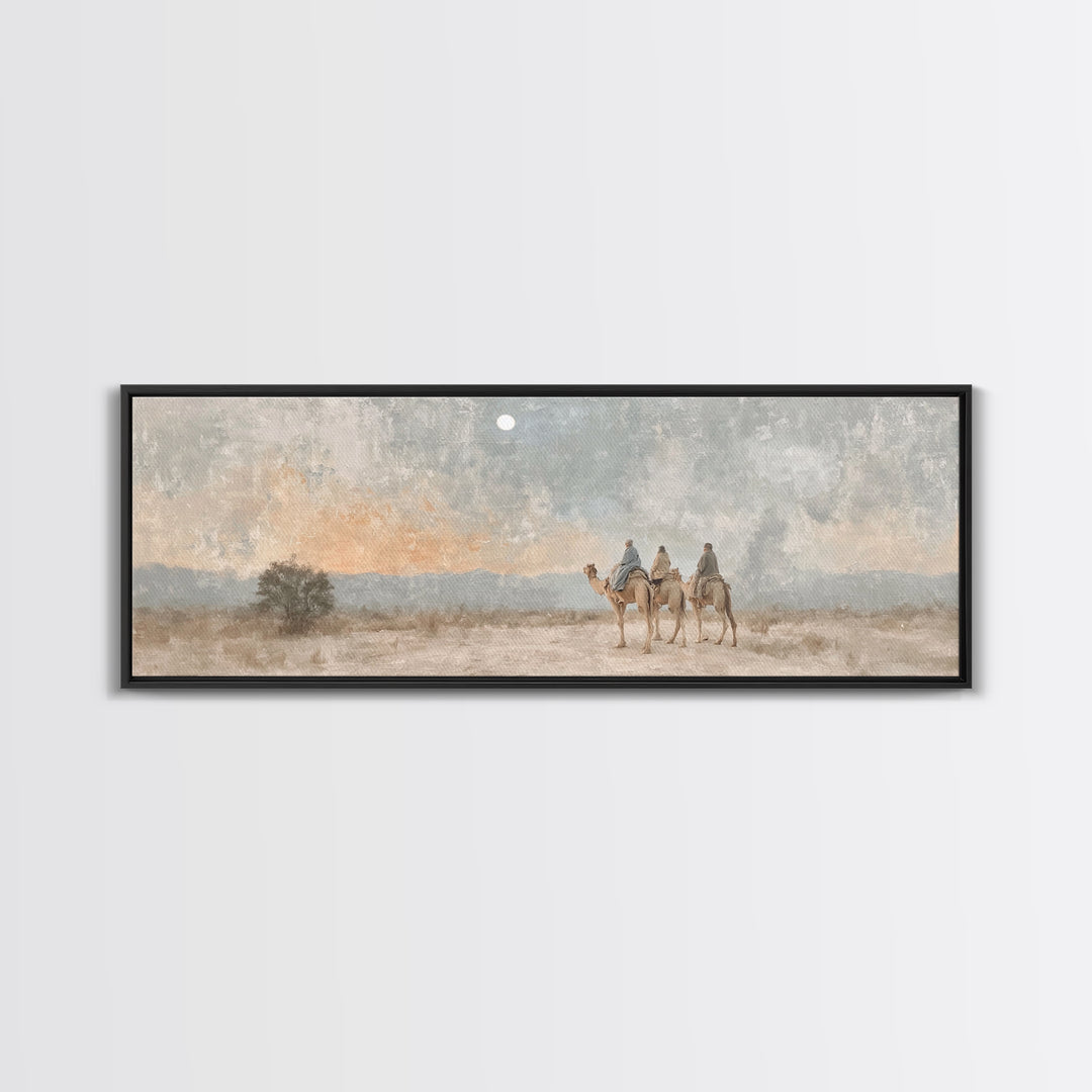 Morning Star Trek, Framed Canvas Print, Panoramic Painting, Christian Christmas Art, Christian Art Canvas, Christian Wall Art, Christmas Ar