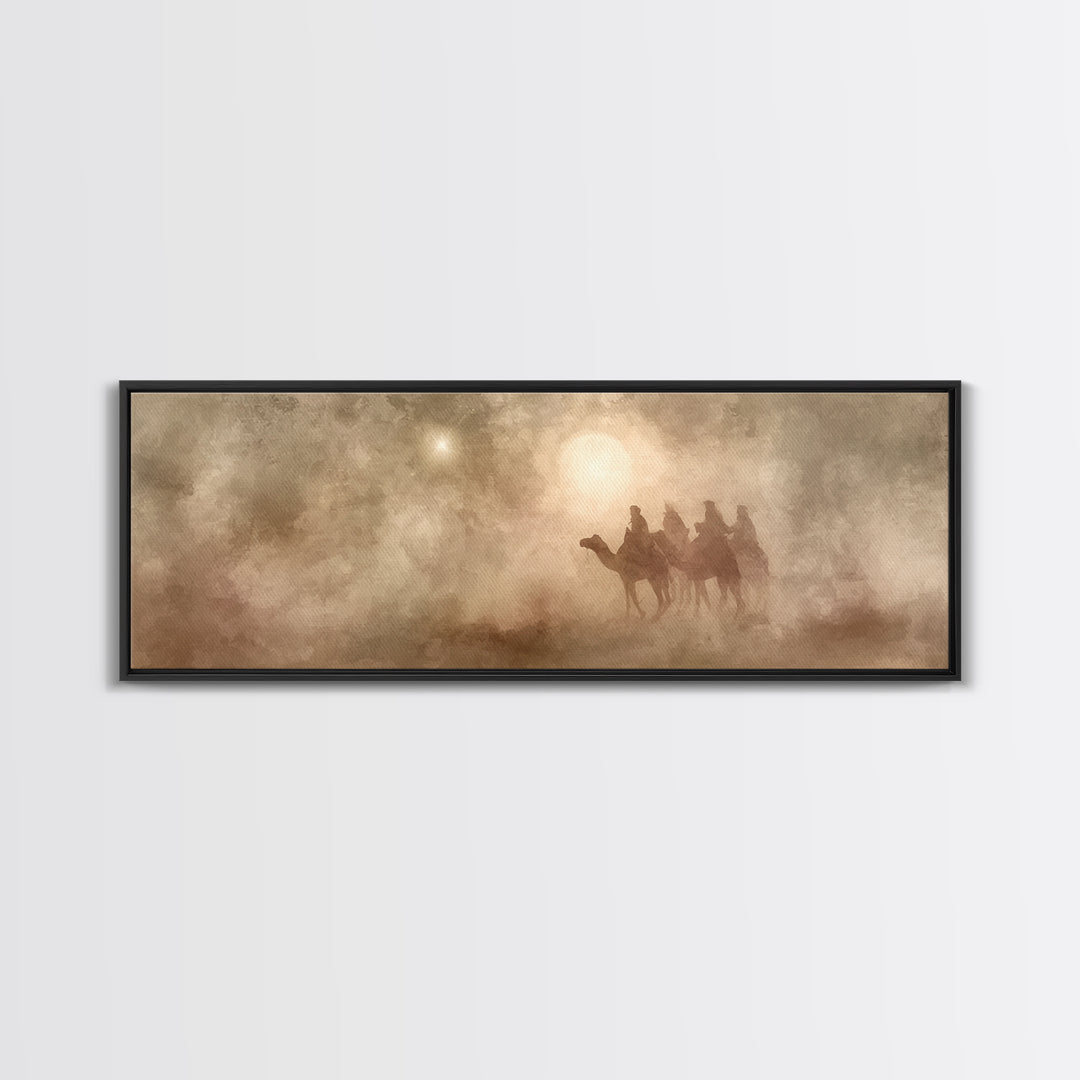 The Guiding Star – Framed Canvas Print – Panoramic Art – Christian Wall Art – Christmas Art – Christian Christmas Art – Christian Art Canva