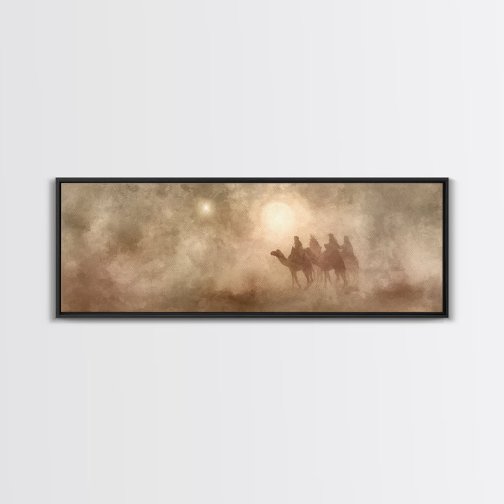 The Guiding Star – Framed Canvas Print – Panoramic Art – Christian Wall Art – Christmas Art – Christian Christmas Art – Christian Art Canva
