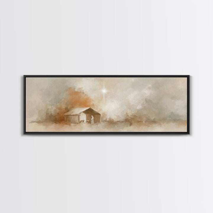 Bethlehem Dawn | Framed Canvas Print | Panoramic Painting | Christian Art | Christmas Wall Art | Christian Art Print | Christian Christmas