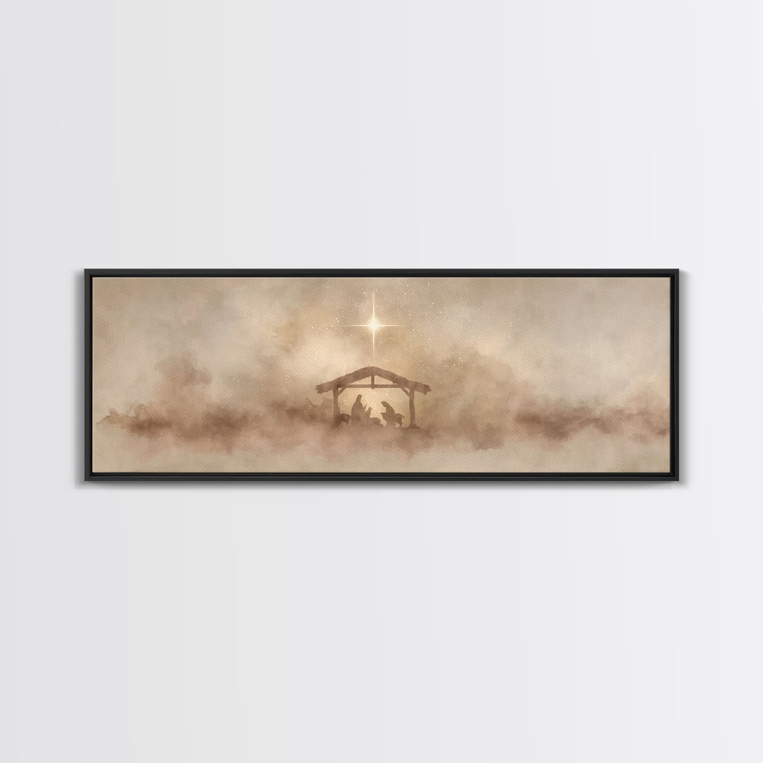Star Of Mercy – Framed Canvas Print – Panoramic Print – Christmas Art – Christian Art Canvas – Christian Decorations – Christian Wall Art