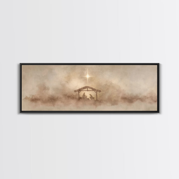 Star Of Mercy – Framed Canvas Print – Panoramic Print – Christmas Art – Christian Art Canvas – Christian Decorations – Christian Wall Art
